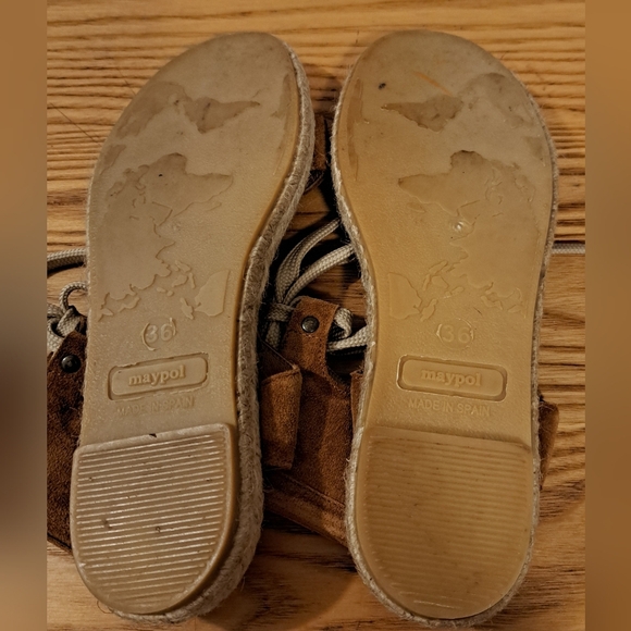 Anthropologie Maypole Tan Suede Jute Casual Boho Neutral Espadrille Sandal SZ 6 - Picture 6 of 7